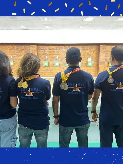 A look back at our team's success. Our shooters proudly wearing their medals from the 12th Karnataka State Shooting Championship.