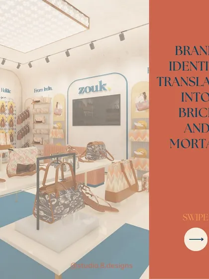 This graphic explains how we translate a brand's identity into a physical store. For Zouk, we started with their core values and visual elements to build the entire store concept.