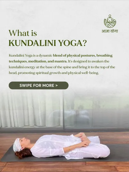 What is Kundalini Yoga? It's a dynamic blend of postures, breathing techniques, meditation, and mantra designed to awaken the energy at the base of the spine.