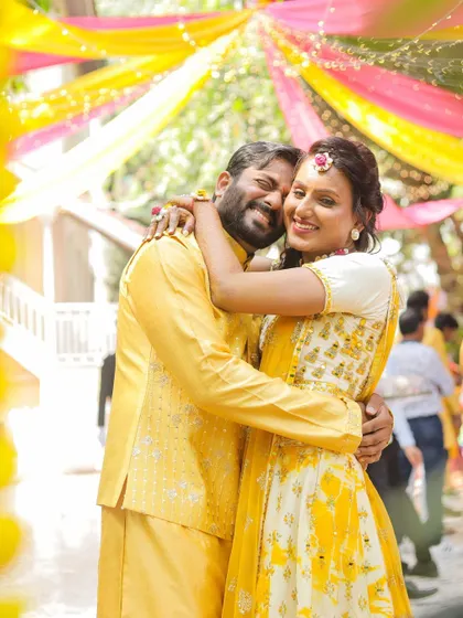 A warm hug and big smiles. We love capturing the happiness and love between the couple during their pre-wedding functions.