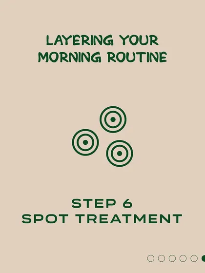 Layering your morning skincare routine correctly ensures each product works effectively. This series outlines the proper order, from cleanser to sunscreen, including the important step of applying a spot treatment for any active blemishes.