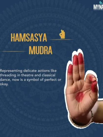 The Hamsasya Mudra, representing delicate actions in theatre, is now a symbol for 'perfect' or 'okay' in our digital conversations.