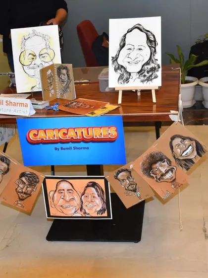 My stall setup for a Redbull corporate event, with a gallery of my work to inspire the guests.