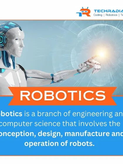A clear and simple definition of robotics as a branch of engineering and computer science.