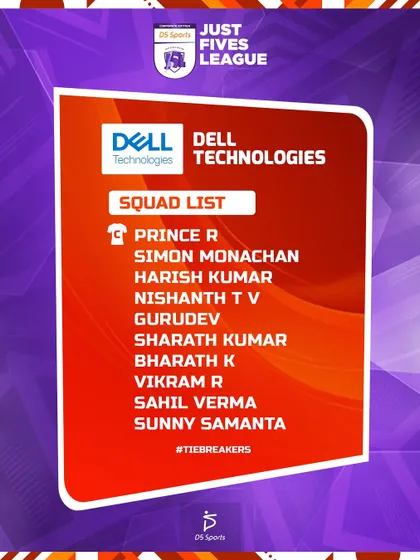 The official squad list for the Dell Technologies team in J5LC Edition 2.