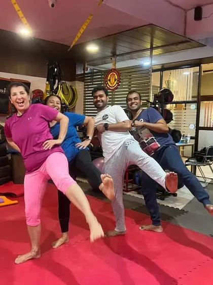 Having fun while getting fit. The weekend sessions are a great way to de-stress, learn new skills, and bond with the team.