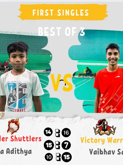 A tight First Singles match from Day 5 of the Rolling Cup. The scores show a thrilling three-set battle.