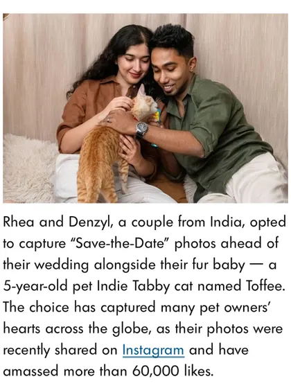 We got featured in People Magazine! This screenshot shows the article about Rhea and Denzyl's save-the-date photos with their fur baby, Toffee. It was a "pinch me" moment for sure.
