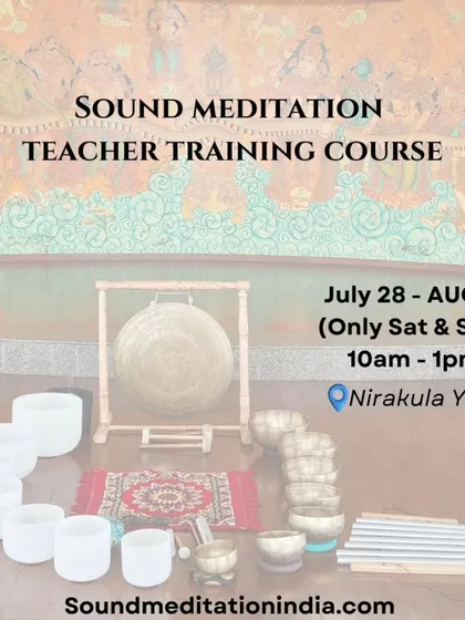 I am happy to collaborate with Nirakula Yoga for this upcoming Teacher Training Course. This weekend course in July and August covers the yogic and scientific principles of sound meditation.
