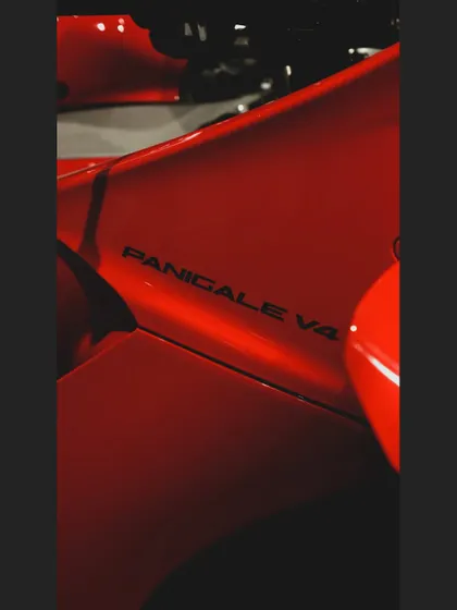 The sleek bodywork and Panigale V4 logo on this stunning Ducati.
