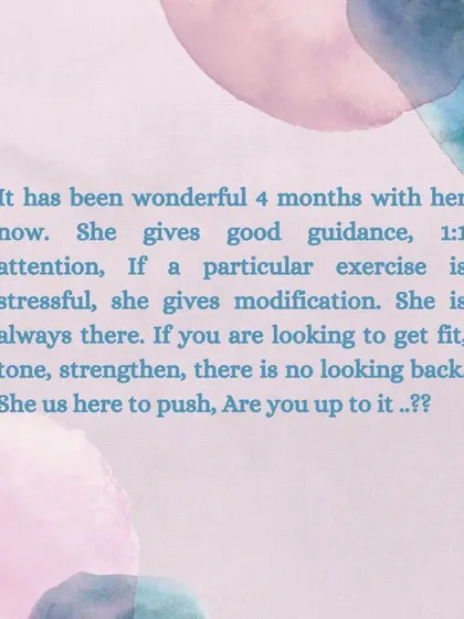 This client highlights the 1-on-1 attention I provide even in group settings. I believe in giving good guidance and modifications so that every exercise is effective and safe. I am here to push you, and I'm so glad she is up for the challenge.