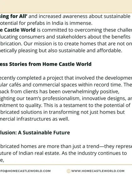 The conclusion of my article, highlighting our success stories in modular commercial spaces and our mission to create homes that are not only beautiful but also sustainable and affordable.