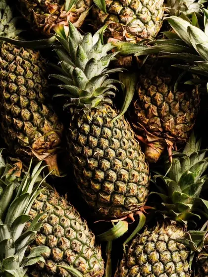A texture shot of pineapples for Hundo Pizza. This kind of image can be used as a background or supporting visual in brand storytelling.