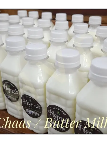 Freshly made Chaas (buttermilk), a light and healthy drink that aids digestion and cools the body.