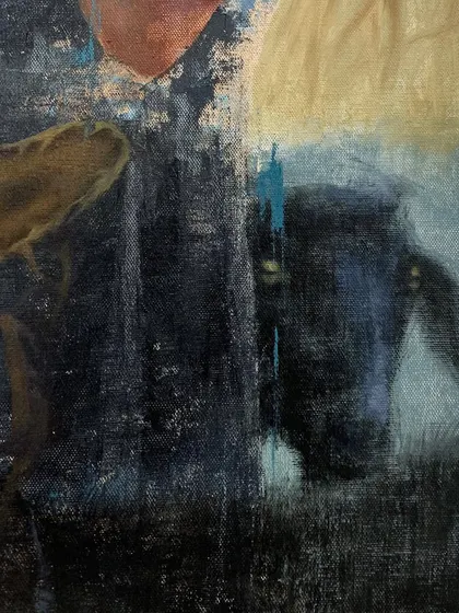A close-up detail from "Choice of Living," focusing on the abstract textures and the interplay of light and shadow.