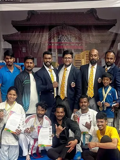 The team celebrates together after a successful competition at the YMCI State Level Championship.