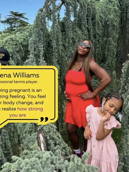 We celebrate the strength of every expecting mom, like Serena Williams. Our prenatal and postnatal programs are designed to support you through every stage of your journey.