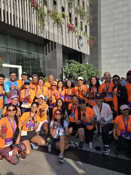 The entire GRR contingent at the Women 10K Run. We show up in numbers and dominate the track.