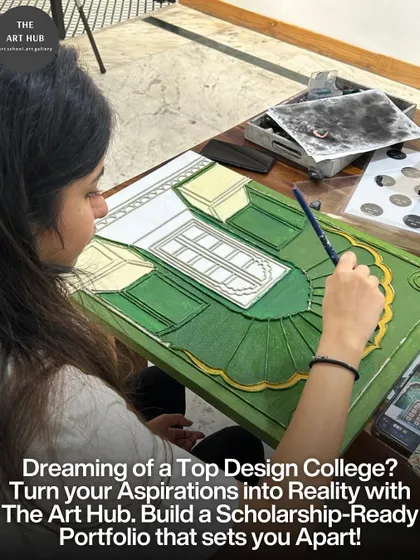 A student carefully adds color to a detailed architectural relief piece. This kind of project demonstrates both technical skill and creative vision, key elements for a scholarship-ready portfolio.