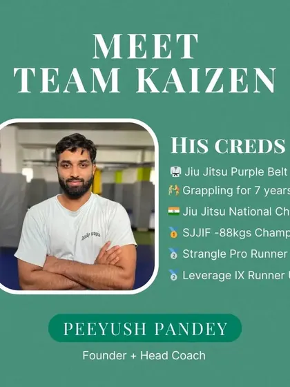 Meet our founder and head coach, Peeyush Pandey. A Jiu-Jitsu purple belt and national champion, he brings 7 years of grappling experience and a vision to elevate Indian MMA.