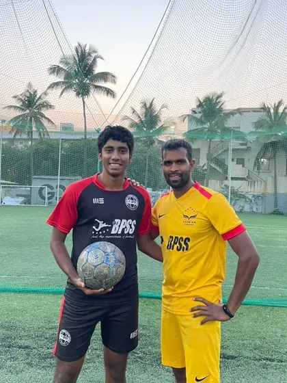 Amit Kumar with Head Coach Jayavandan. We prepare our midfielders for the tactical demands of higher-level leagues.