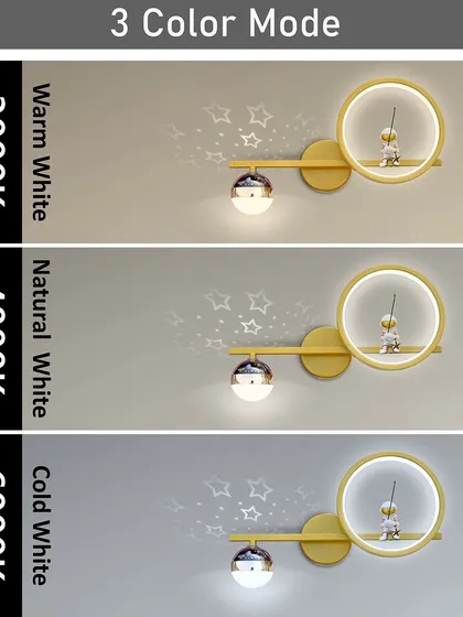 Our astronaut fishing wall light also features three color modes, allowing you to change the ambiance of the room from a cozy warm glow to a bright cool light.