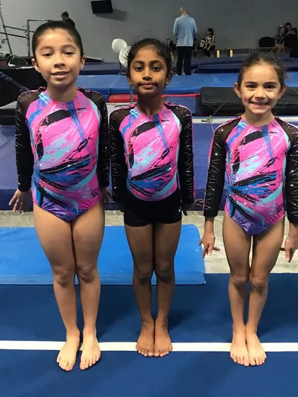 Our Xcel Bronze team looking strong and ready to compete at the South State championships.