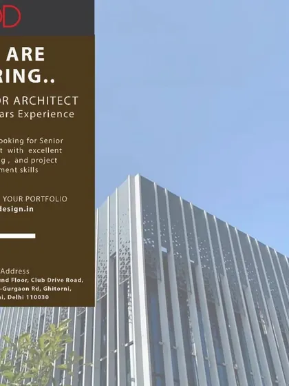 TOD Innovations in New Delhi is hiring a Senior Architect.
