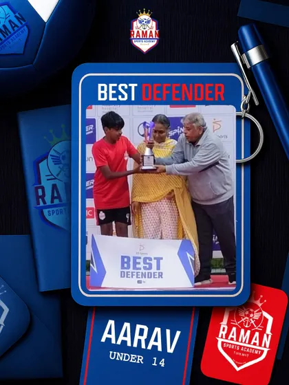 Our rock-solid defender Aarav (Under 14), awarded Best Defender at the One Football Championship.