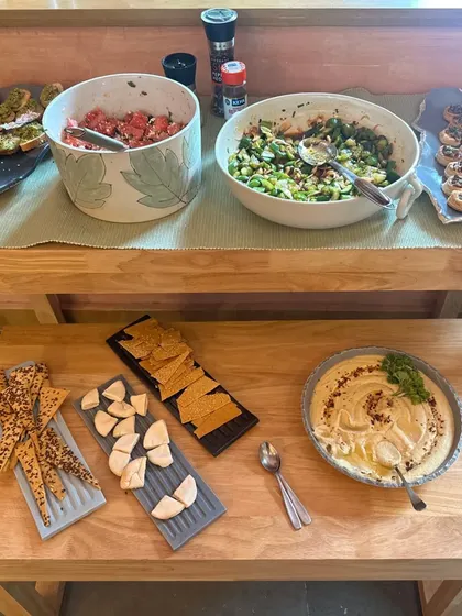 Our workshops are a full sensory experience. We provide a colorful ambiance, delectable food, and refreshing drinks to make your creative session a true celebration.
