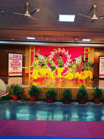 A stage performance by my junior Chhau troupe for a competition, showcasing their talent and hard work.