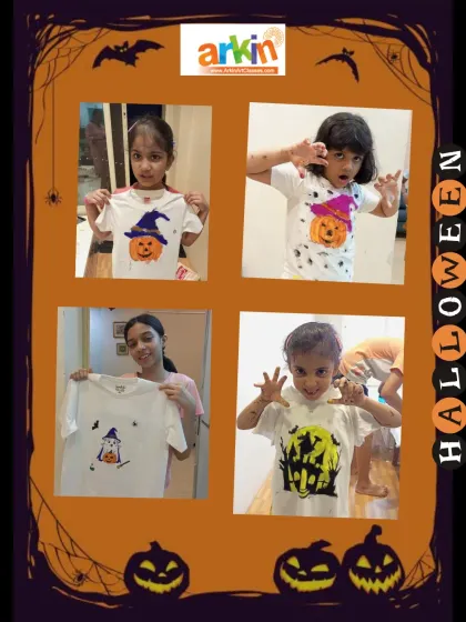 More proud artists from our Halloween event. It is wonderful to see the variety of designs and the confidence with which they show off their frightfully fun creations.