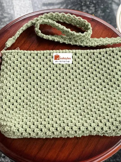 The same simple sling bag design in a calming sage green color. This was part of an export order!
