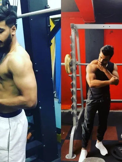 Before and after. This client built a powerful, muscular physique by trusting the process and putting in the work day after day.
