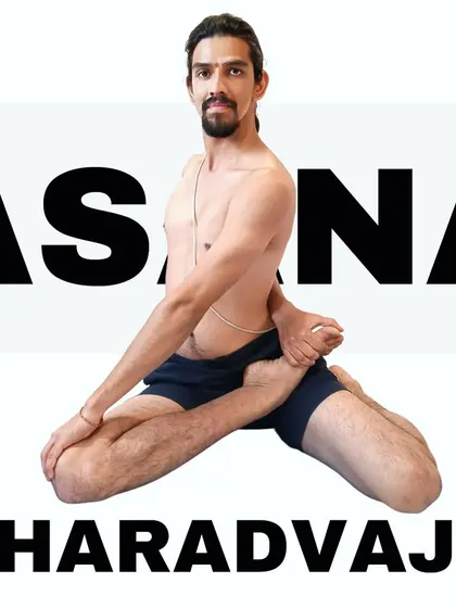 Bharadvajasana is a deep seated twist dedicated to the sage Bharadvaja. It requires significant flexibility in the spine and knees and is a powerful pose for releasing tension.