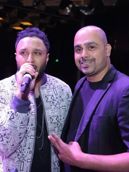 Backstage with Bollywood singer Ash King. Performing at corporate award shows with such talented artists is always a highlight.