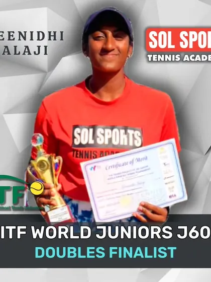 We congratulate Sreenidhi Balaji for reaching the doubles final of the ITF World Juniors J60 tennis tournament. Her performance has made us all proud.