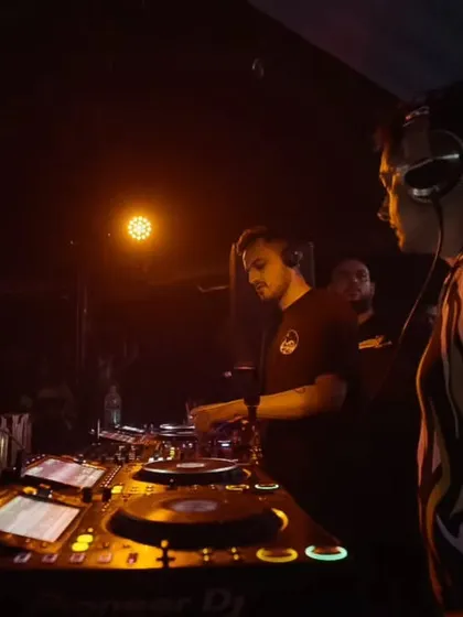 In the zone with my fellow DJ. These sessions are about listening and reacting, creating something together that you couldn't create alone.