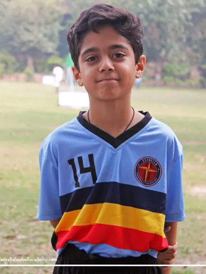 A portrait of Suveer, one of our promising Under-8 players. I make it a point to recognize the effort and potential in every single player.