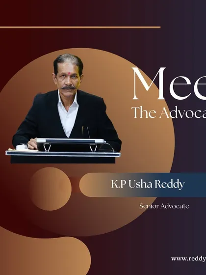 A profile of our founder and Senior Advocate, K.P. Usha Reddy. His expertise spans taxation, civil, criminal, and labour laws.