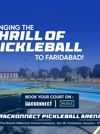 We're bringing the pickleball craze to Faridabad! This is a look at our brand-new Pickleball Arena at The Shriram Millennium School, ready for you to book and play. We are constantly expanding to bring great sports facilities closer to you.