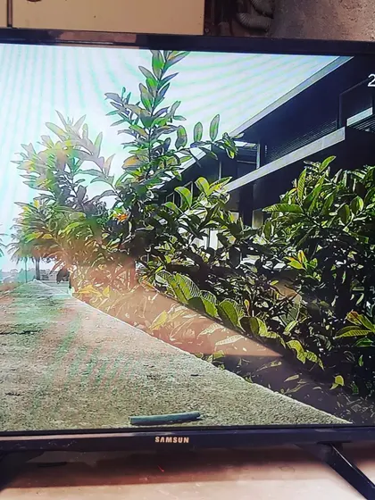A clear daytime view of a path on a large property from a CP Plus 2MP IP camera.
