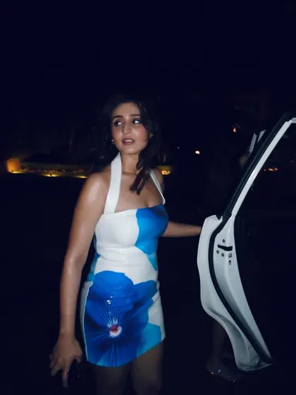 A candid, cinematic moment. This shot of Dhvani at night has a cool, on-the-go energy that I love.