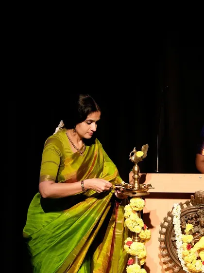 Another moment from the lamp lighting ceremony. It is a tradition I hold very dear, as it sets a divine tone for the event.