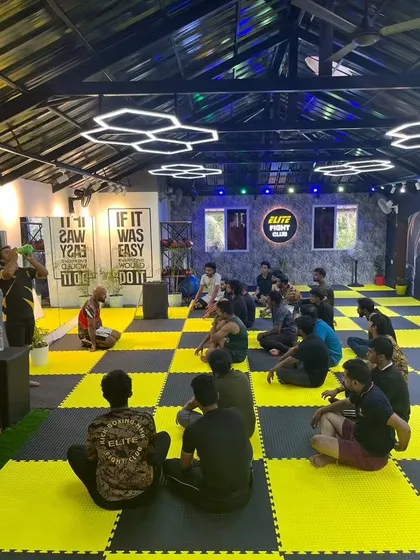 Addressing the students at the start of the MMA seminar. I always begin by setting the expectations of discipline and respect.