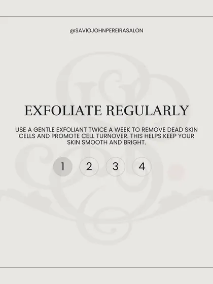 Tip 2: Exfoliate regularly. Using a gentle exfoliant a couple of times a week helps remove dead skin cells and promotes cell turnover, keeping your skin smooth and bright.