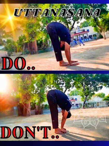 A guide to the do's and don'ts of Uttanasana (Standing Forward Fold). Correct posture is key to stretching the hamstrings and back muscles safely and effectively.