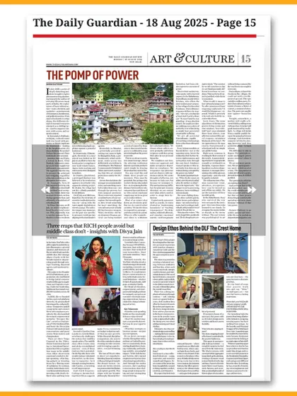 My work was recently featured in the Art & Culture section of The Daily Guardian. The article highlighted my design ethos and our project at The DLF Crest, focusing on how we merge creativity and culture.