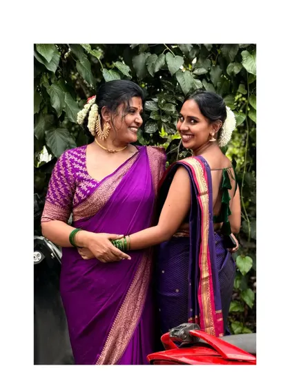 A happy Diwali moment with my sister. Family celebrations are the best time to bring out our beautiful traditional wear.