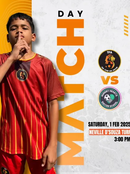 Match day announcement for our game against Hungry Hearts SS at Neville D'Souza Turf.